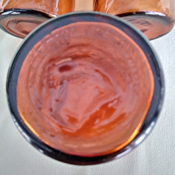 Amber Swirled Glasses Ice Tea Juice Handblown - Picture 5 of 5